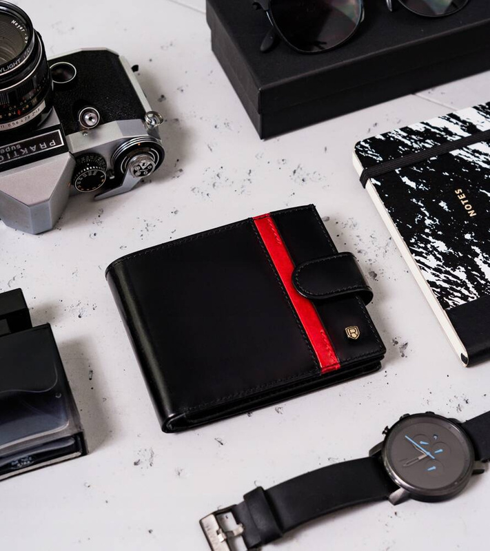 Rovicky portfel męski skóra naturalna rozbudowany pojemny system RFID