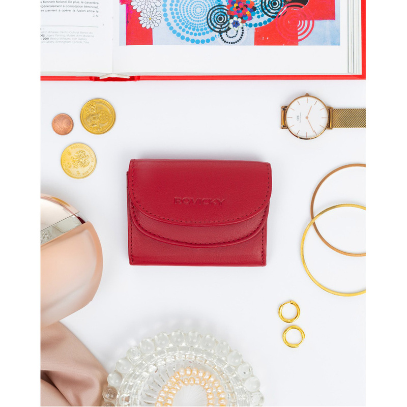 Rovicky mała portmonetka skóra naturalna zgrabny portfel damski mały