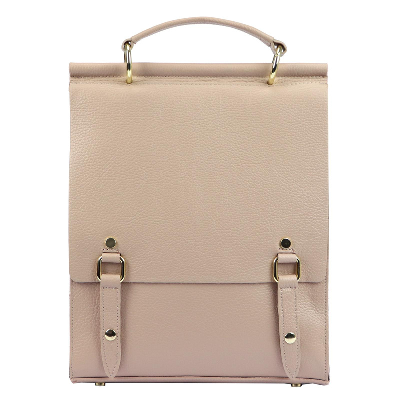 Luka plecak miejski damski skóra naturalna styl vintage z kieszeniami