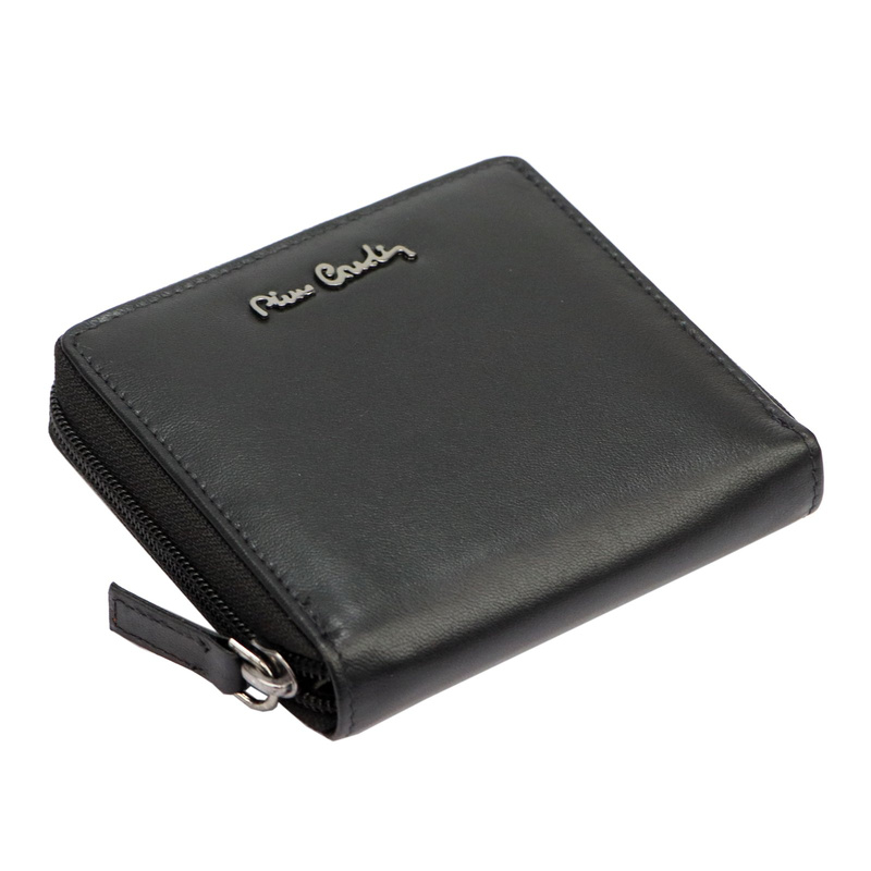 Pierre Cardin damska portmonetka skóra naturalna mały portfel na suwak