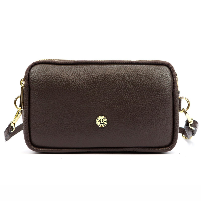 Gregorio damska listonoszka na ramię skóra naturalna prostokątna 3 komory