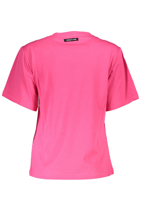 DAMSKI T-SHIRT Z KRÓTKIM RĘKAWEM CAVALLI CLASS RÓŻOWY