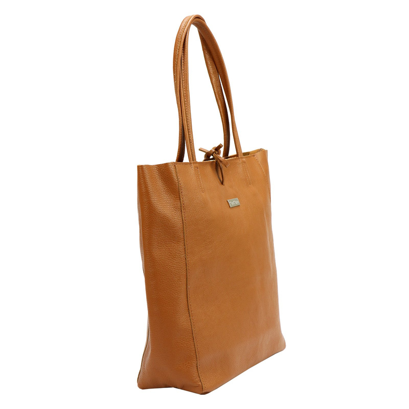 MiaMore Skórzana damska shopperbag duża torabka na ramię z kieszenią