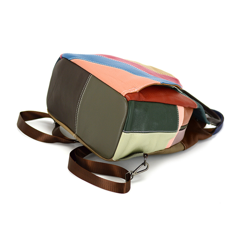 Wzorzysty damski plecak skórzany z wzorem mozaiki