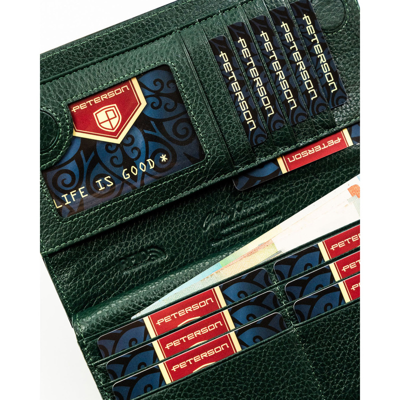 skóra naturalna + Damski portfel ze skóry ekologicznej Peterson PTN PS1431-FDS