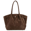 Duża, brązowa shopperka damska wykonana ze skóry ekologicznej, jednokomorowa - Peterson