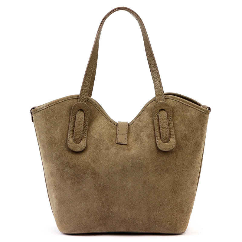 Luka Zamszowa skórzana damska shopperbag na ramię pojemna i stylowa