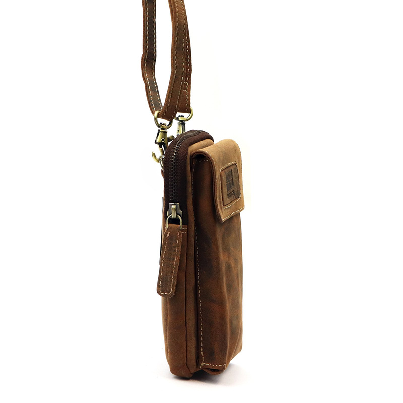 Nordee męska saszetka skóra naturalna mała torba na ramię z kieszeniami