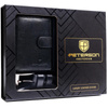 Meski zestaw prezentowy skóra naturalna Peterson PTN SET N4L-SPDM-BW BLACK