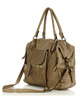 Torba biznesowa bowling retro bag skórzana - MARCO MAZZINI beżowa taupe