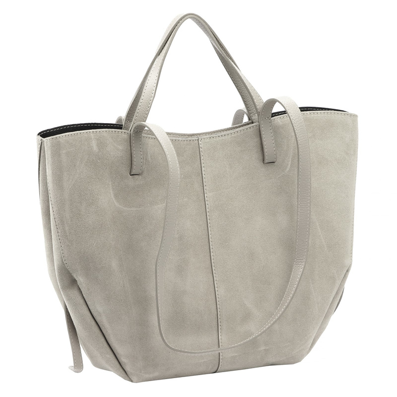 Stylowa Duża zamszowa damska shopperbag elegancka torebka na ramię Luka