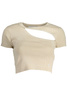 DAMSKI T-SHIRT Z KRÓTKIM RĘKAWEM CALVIN KLEIN BEŻOWY