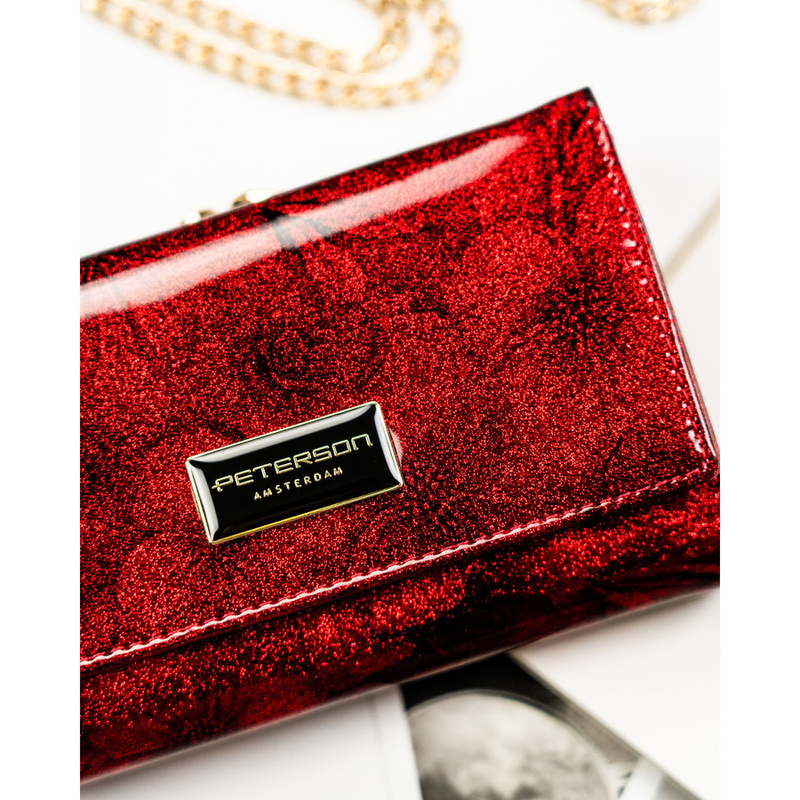 skóra naturalna + Damski portfel ze skóry ekologicznej Peterson PTN PS108-FDS