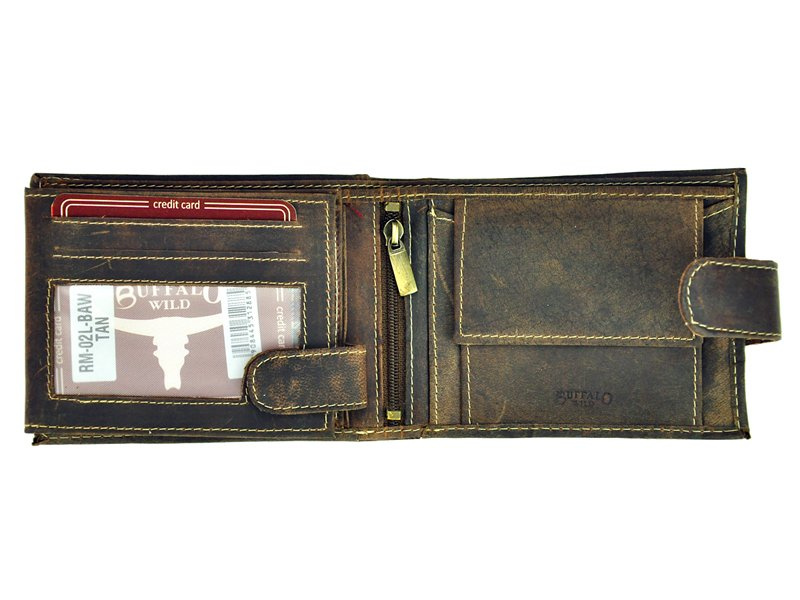 Klasyczny skórzany męski portfel Buffalo Wild