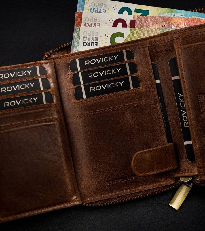 Zapinany Skórzany portfel z RFID od Always Wild