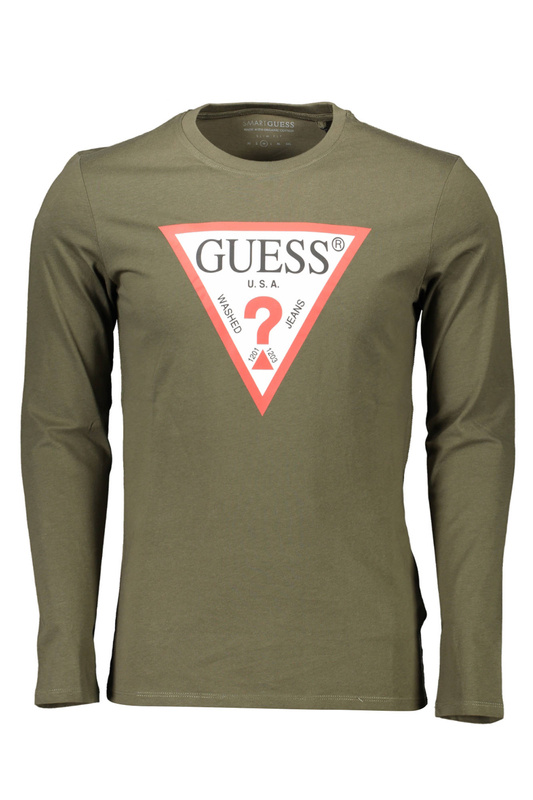 MĘSKA KOSZULKA Z DŁUGIM RĘKAWEM GUESS JEANS ZIELONA