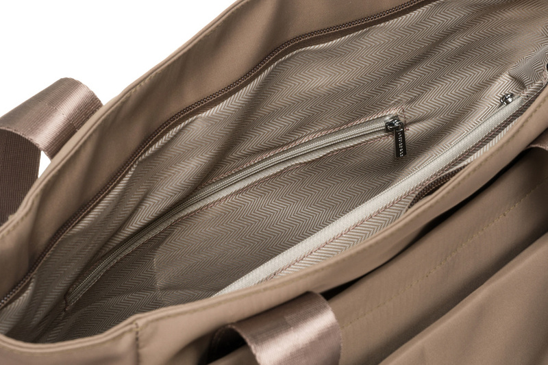 Torebka shopper z paskiem na ramię beżowa - Peterson