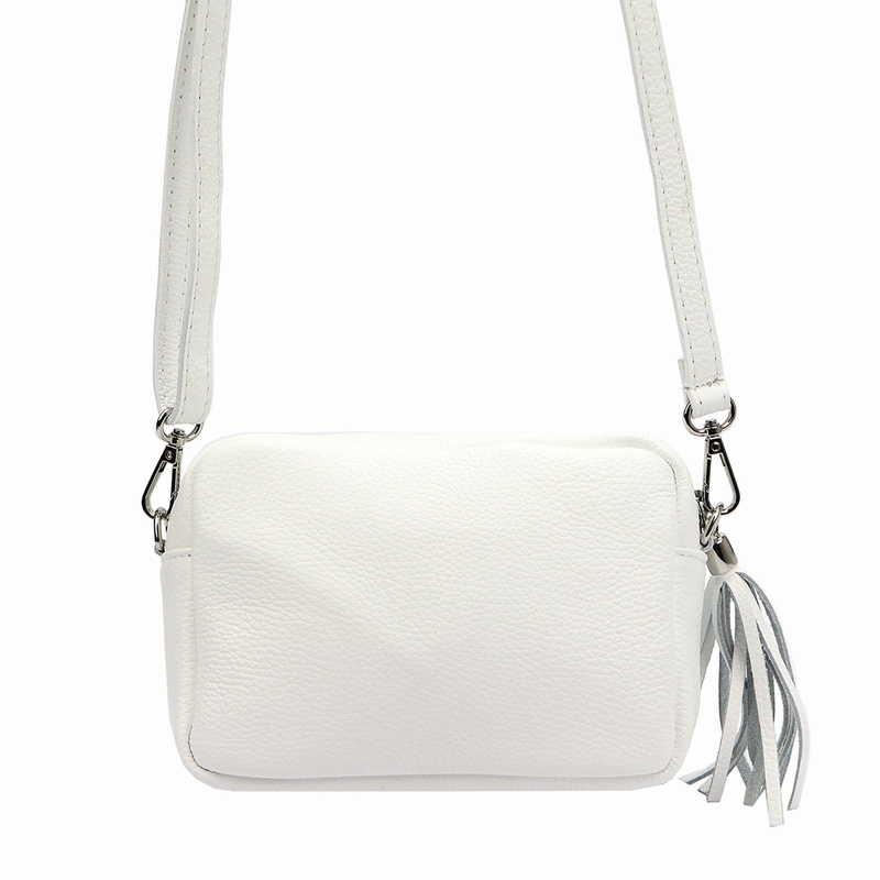 Damska listonoszka torebka Skórzana z brelokiem frędzlem i kieszeniami Luka