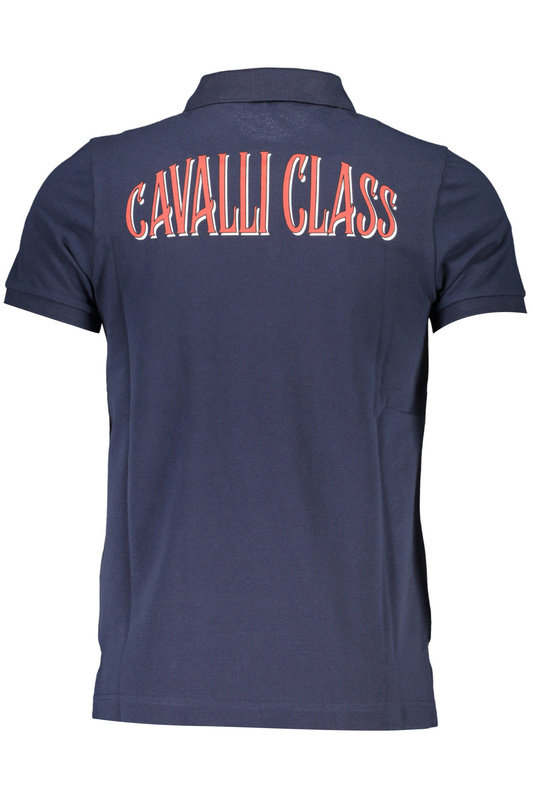 CAVALLI CLASS POLO MĘSKA Z KRÓTKIM RĘKAWEM NIEBIESKA
