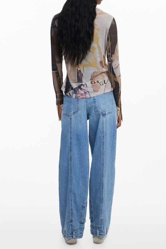 DAMSKA KOSZULA Z DŁUGIM RĘKAWEM DESIGUAL, BEŻOWA