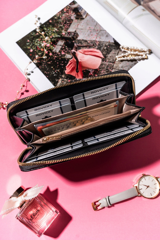 Duży Stylowy portfel damski na zamek od Rovicky