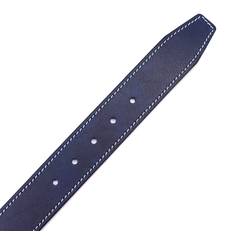 VerMari stylowy pasek do spodni skóra naturalna klasyczna srebrna klamra