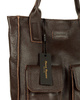 Torebka skórzany shopper bag z kieszeniami - MARCO MAZZINI Ravenna ciemny brąz caffe