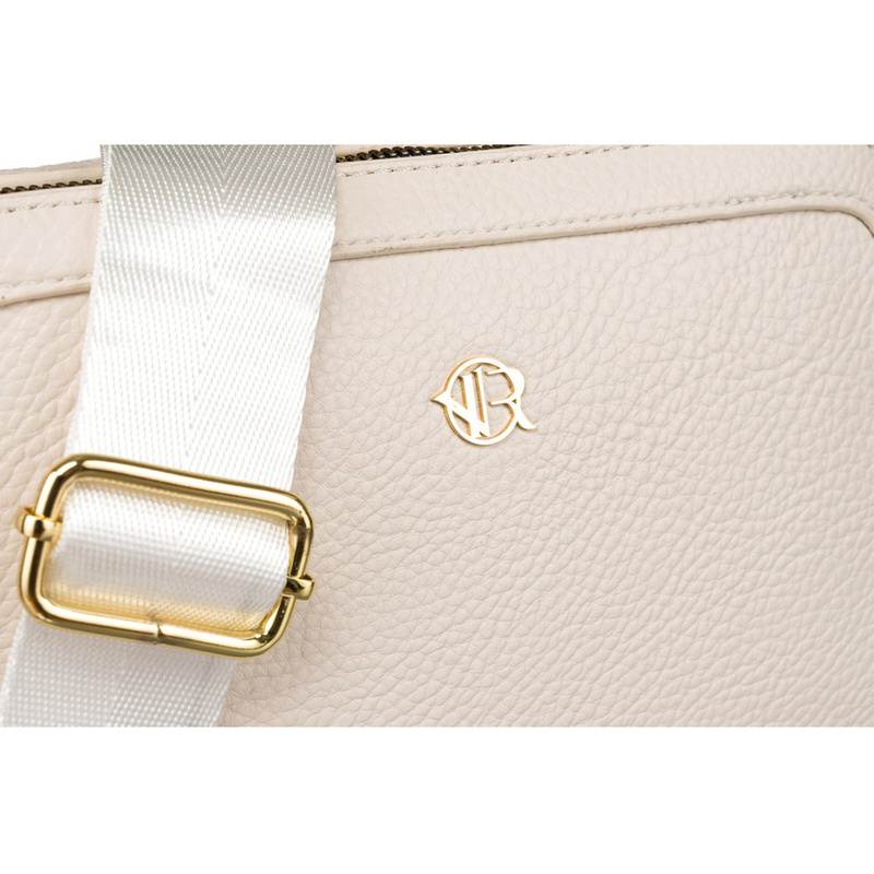 Miejska torebka damska na ramię w beżowym kolorze wykonana ze skóry ekologicznej - Rovicky