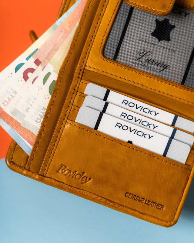 Pojemny Kompaktowy damski portfel z RFID Rovicky