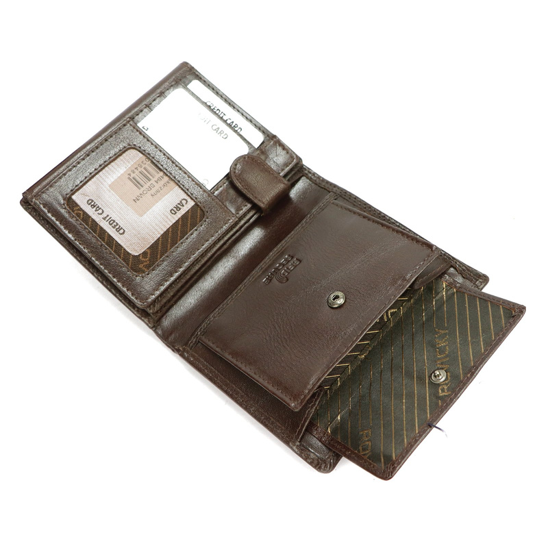 Skórzany męski portfel Rovicky PC-102-BAR RFID