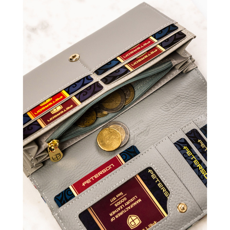 skóra naturalna + Damski portfel ze skóry ekologicznej Peterson PTN PH24-FO-LFL