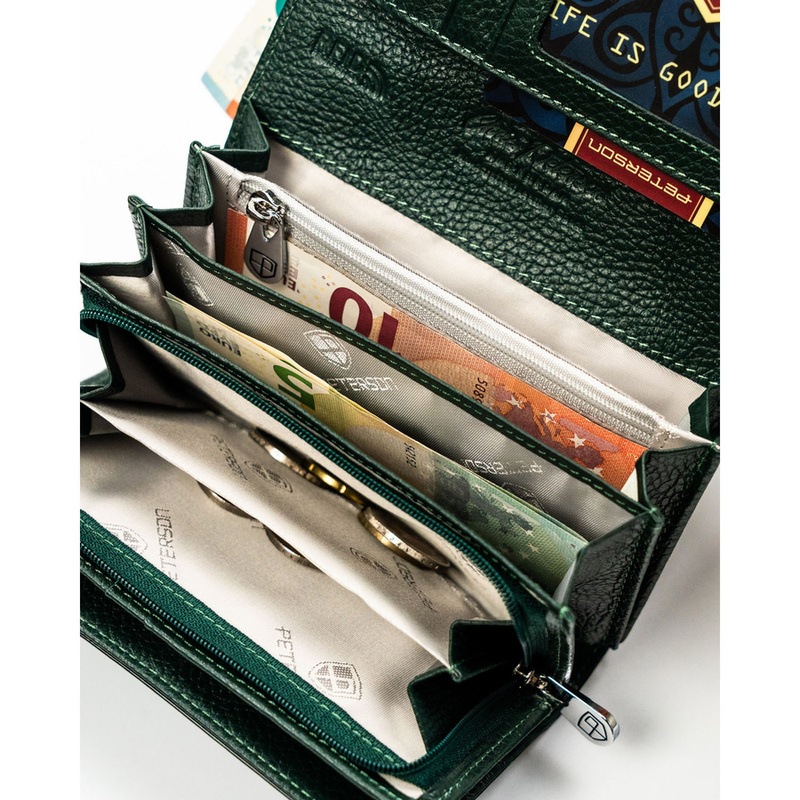 skóra naturalna + Damski portfel ze skóry ekologicznej Peterson PTN PS112-FDS