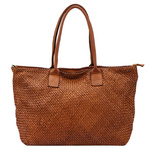 VS Pleciona shopperbag damska Damska torebka na ramię ze skóry naturalnej