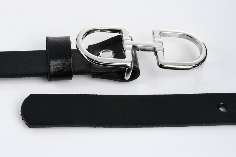 Beltimore skórzany damski pasek do spodni 1,8 cm czarny U62 : Kolory - czarny, Rozmiar pasków - r.105-120 cm