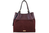 Elegancka torebka damska z naturalnego zamszu - Bordowa
