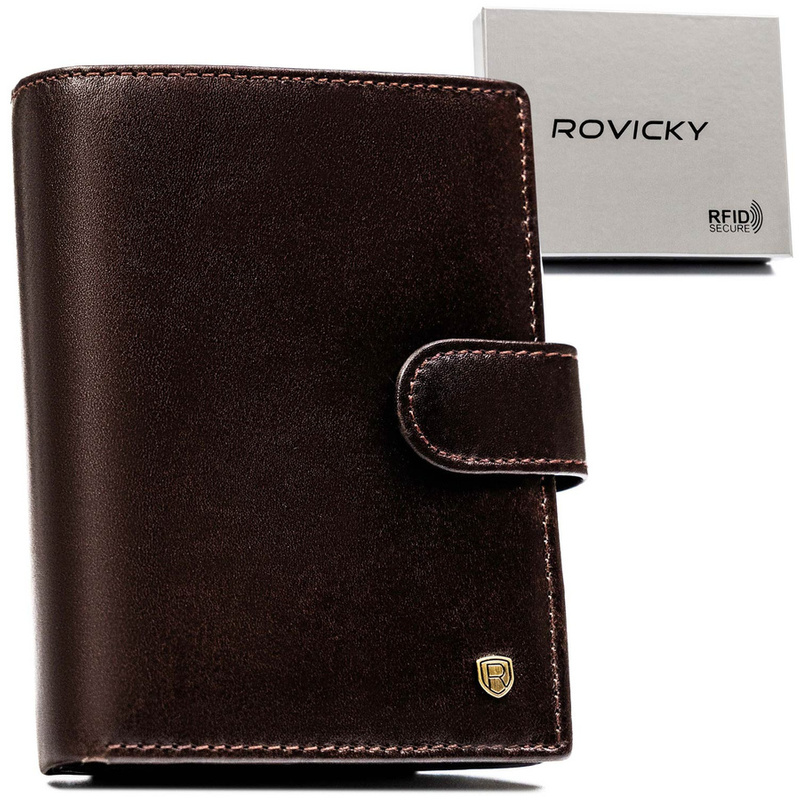 Skórzany męski portfel Rovicky N104L-RVT RFID