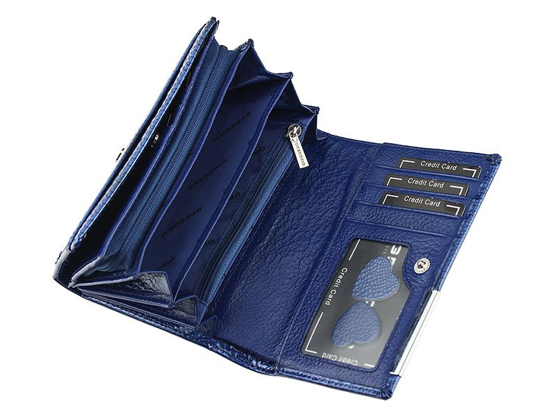 Lakierowany Skórzany damski portfel od Gregorio