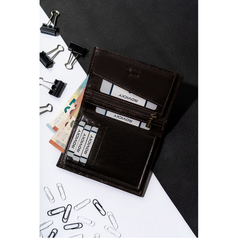 Skórzany męski portfel Rovicky N74-RVT RFID