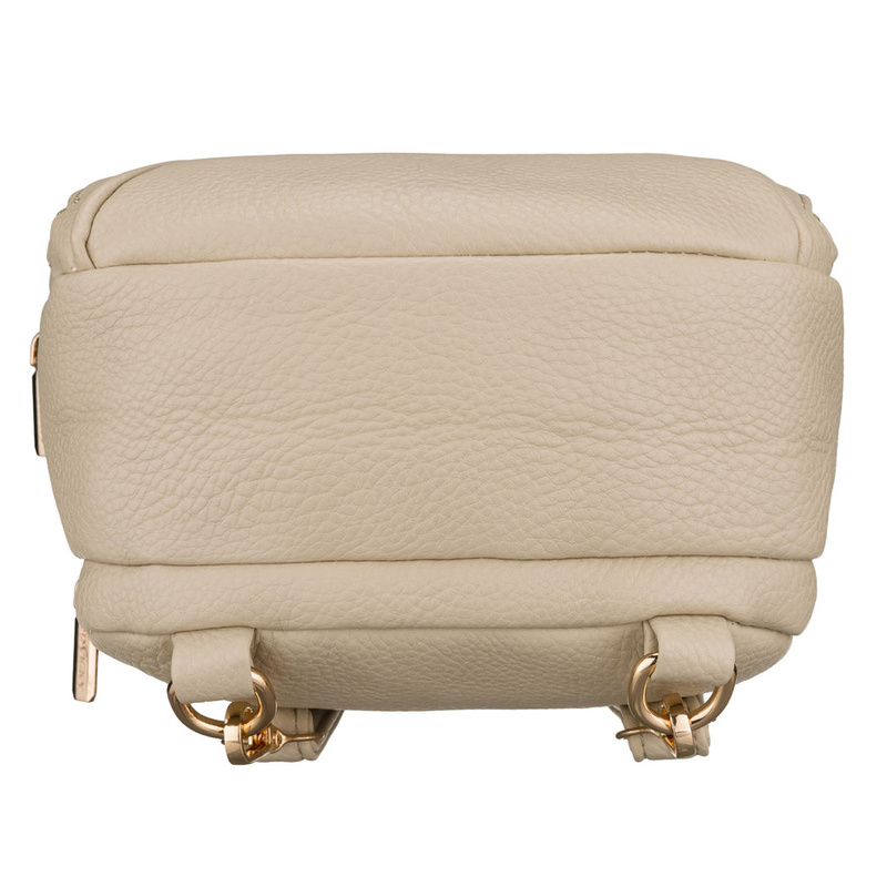 Mały plecak damski ze skóry ekologicznej w jasnobeżowym kolorze - Rovicky