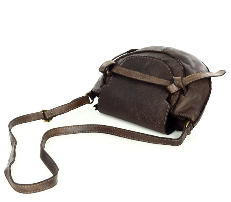Marco Mazzini Torebka listonoszka skórzana saddle bag brąz caffe