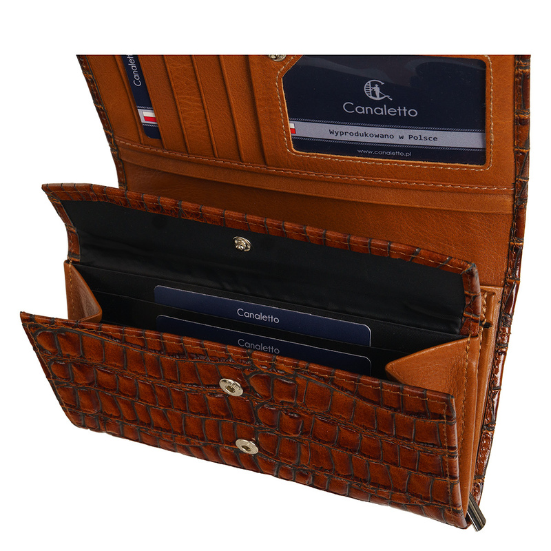 Portfel skórzany damski Canaletto croco PD1634s299 RFID