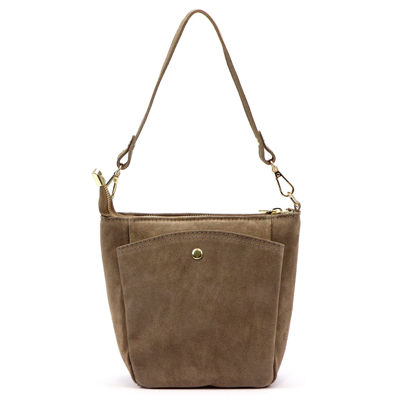 Vera Pelle damska listonoszka torebka na ramię skóra naturalna zamszowa