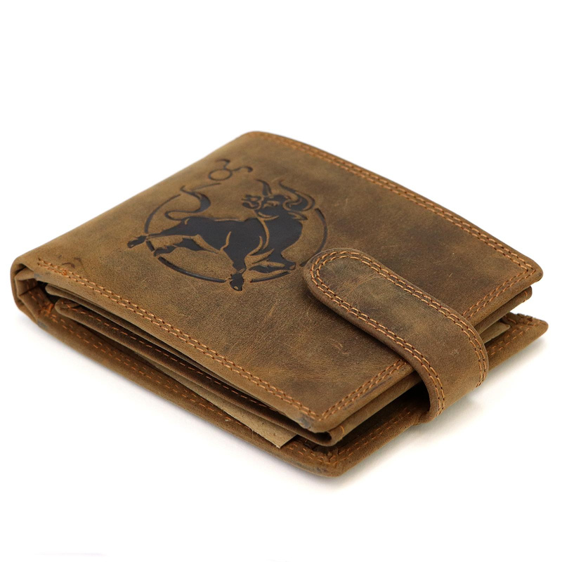 Nordee męski portfel skóra naturalna na zatrzask z indywidualnym wzorem