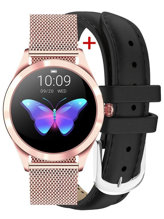 SMARTWATCH DAMSKI G. Rossi G.RSWBF1-4D2-2 rosegold/black (sg001f) + DODATKOWY PASEK