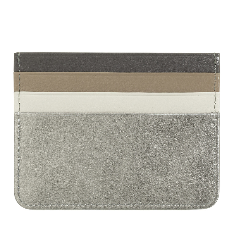 DUDU Etui na karty dokumenty skóra naturalna małe kontrastujące kolory