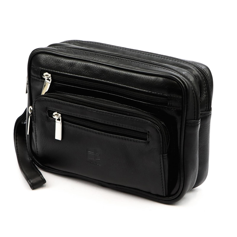 Nordee męska saszetka skóra naturalna torba do ręki z kieszeniami