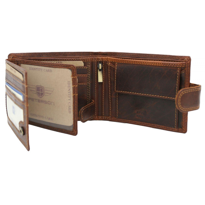 Skórzany męski portfel Peterson PTN WL-0305L-COM