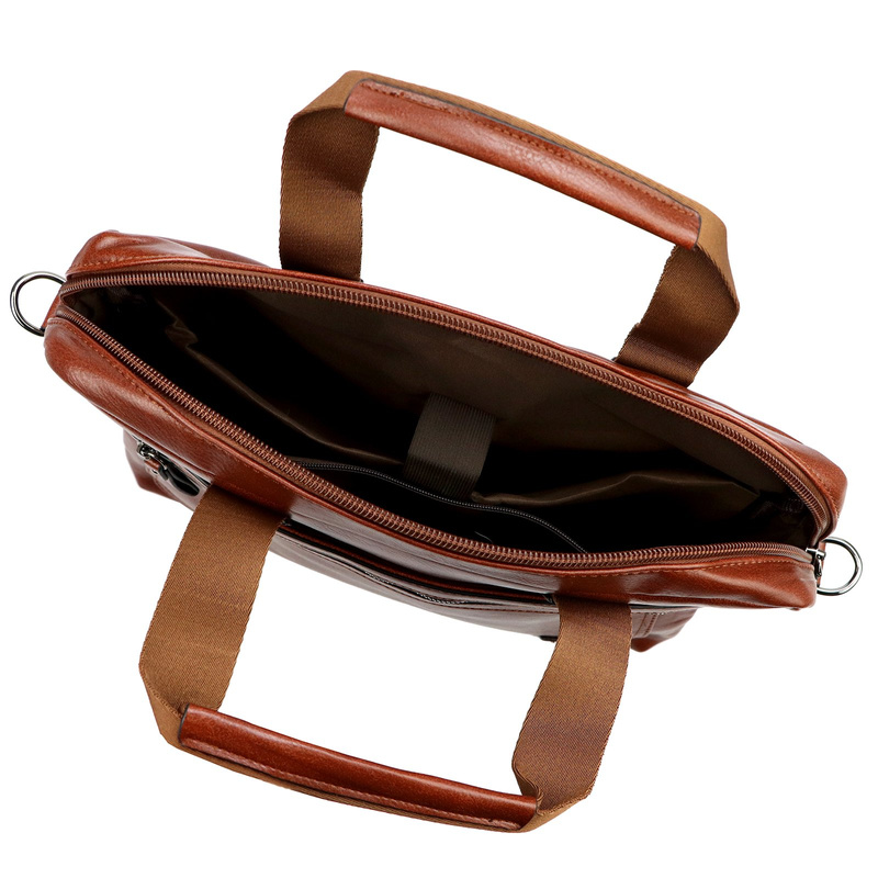 BRICIOLE duża męska torba teczka skóra eko na dokumenty do pracy z paskiem