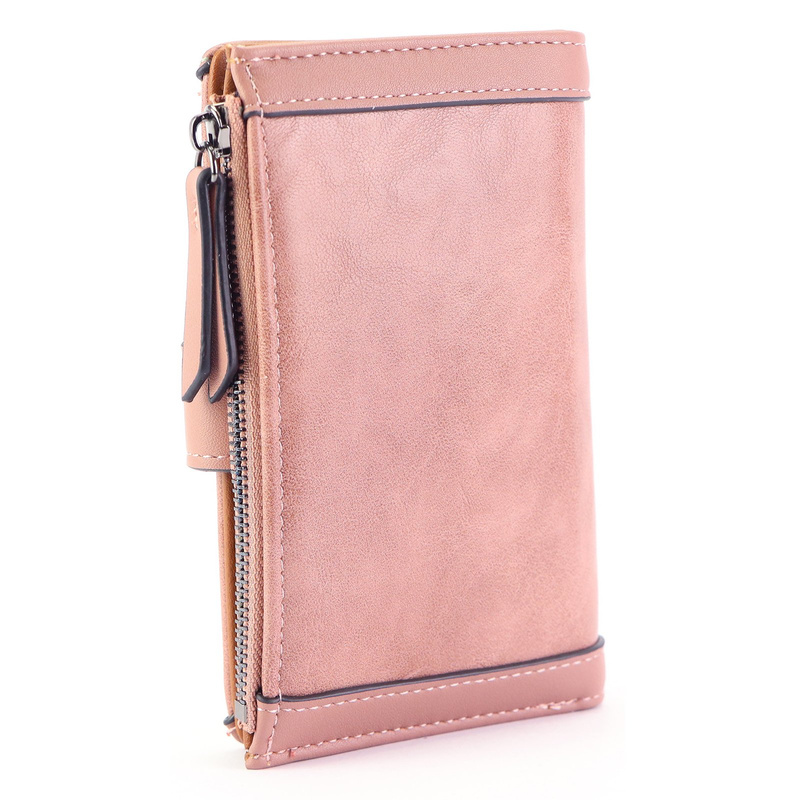 Eslee Duży Portfel Damski Podłużny Pionowy Skóra Eko Na Zatrzask