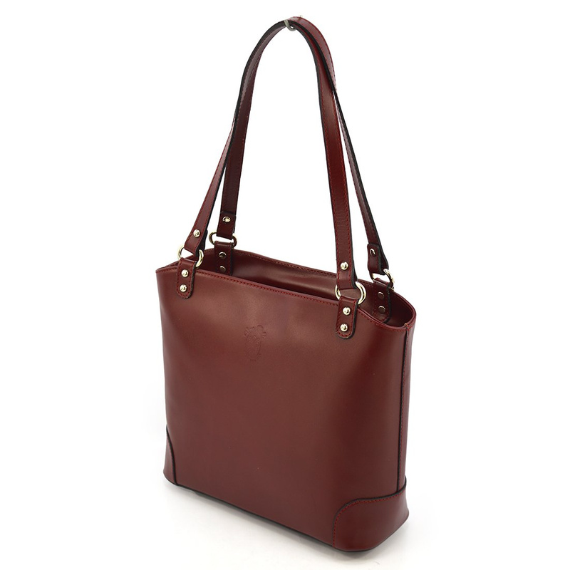 Skórzana torebka na ramię z licowej skóry shopper